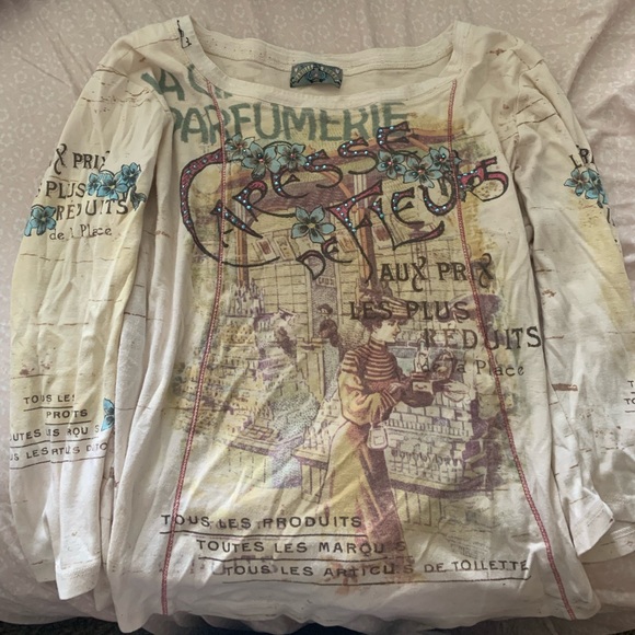 Vintage Print Shirt (Vanilla Sky Size L) - Picture 1 of 3